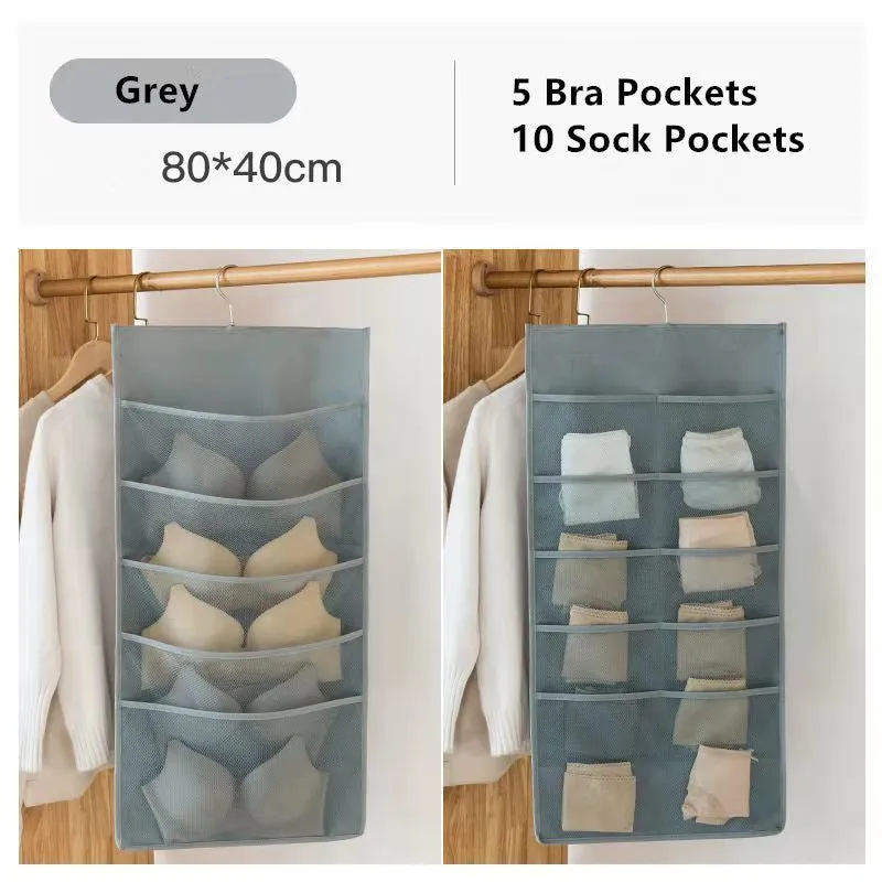 Closet Hanging Space Saver Bag for Bra Underwear Socks