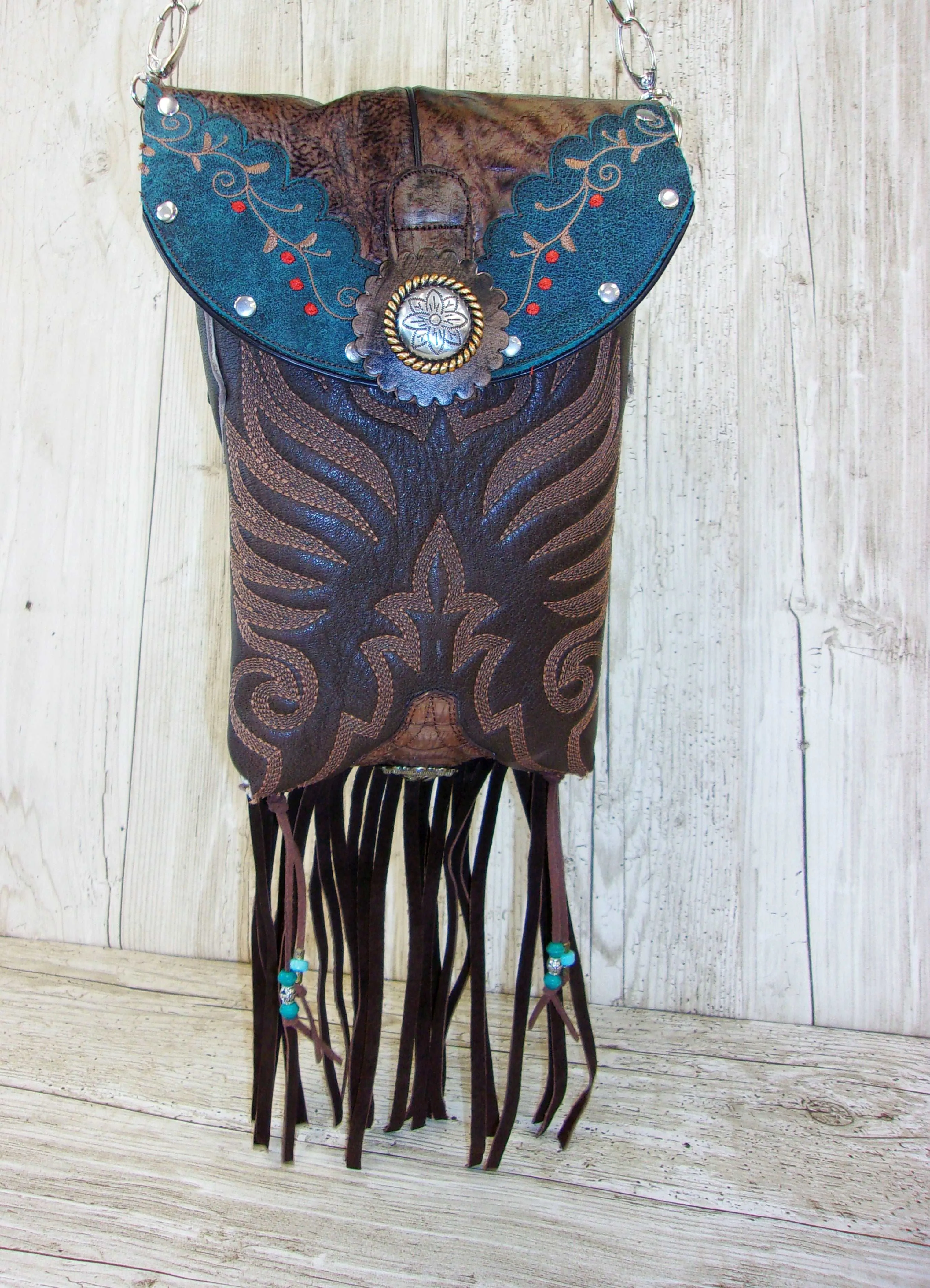 Cowboy Boot Crossbody Fringe Hipster Bag HP904