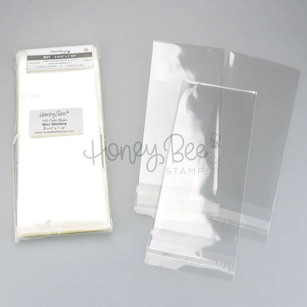 Crystal Clear Cello Bags 100 Pk - Mini Slimline 3-5/16" x 7-1/8"