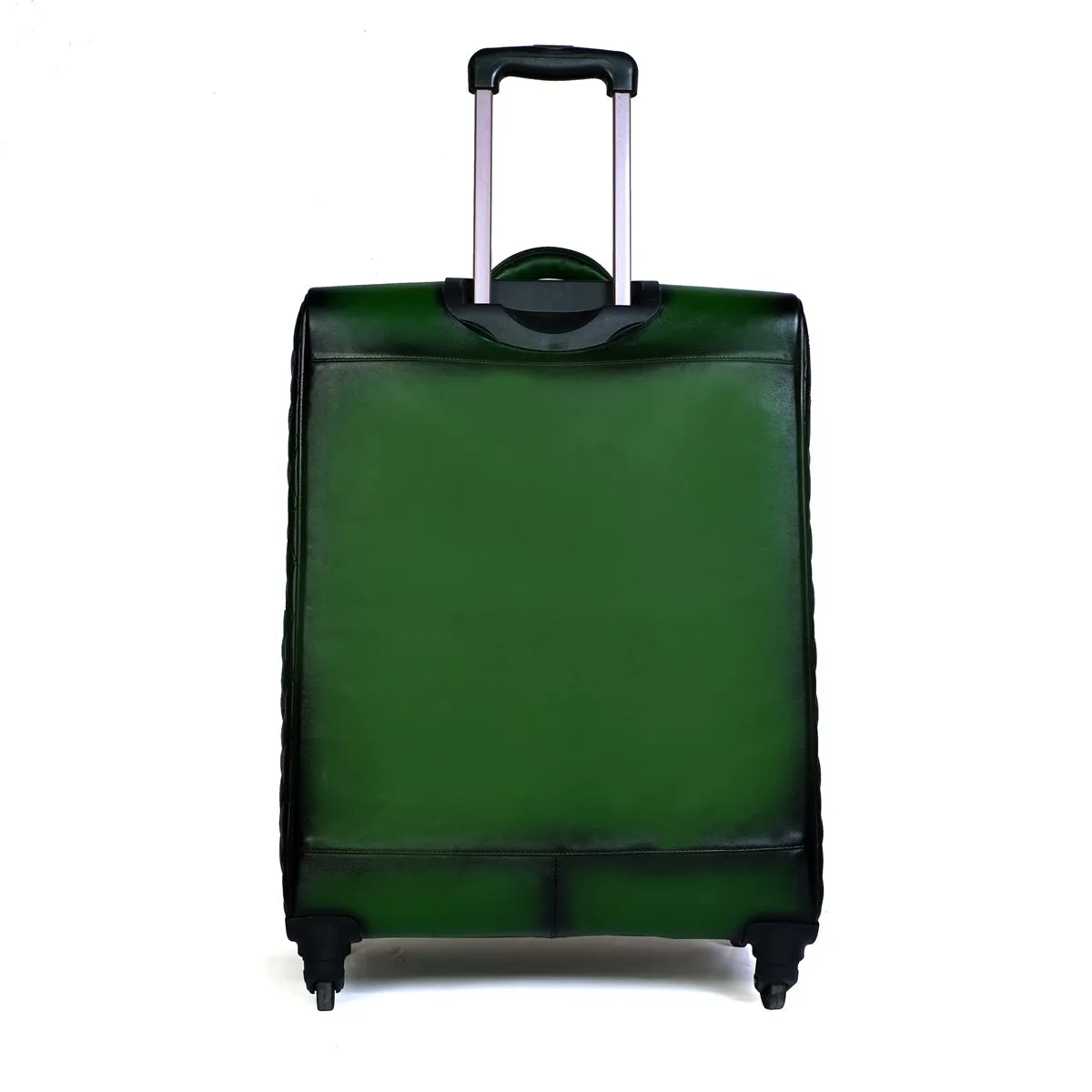 Customized Extra Large Strolley Bag in Green Genuine Leather