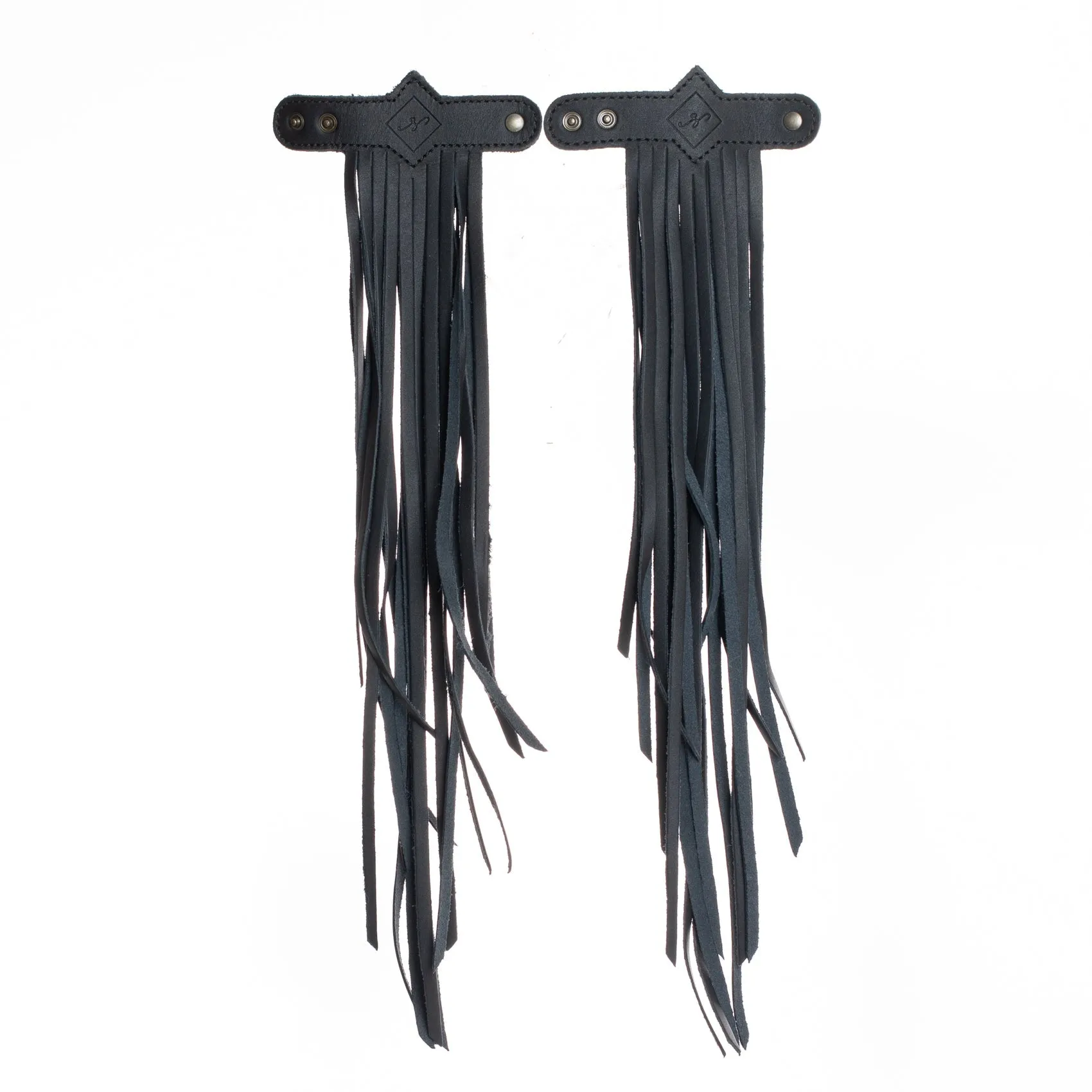 DIAMANTE FRINGE TASSELS - FULL LEATHER COLLECTION - SET OF 2