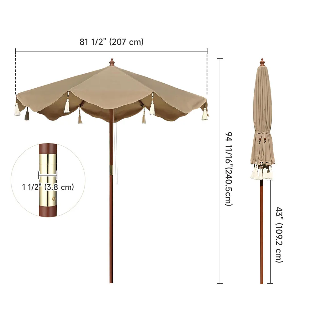 DIY 7 Foot Boho Wooden Patio Umbrella