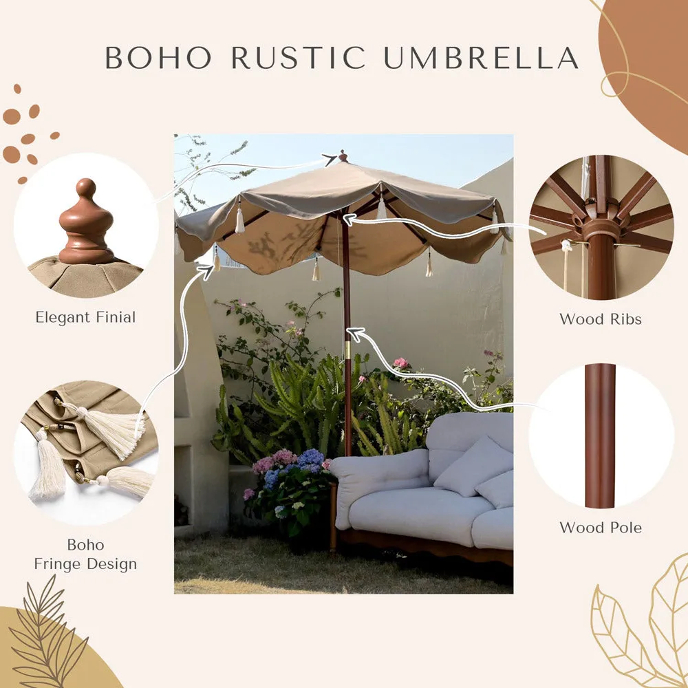 DIY 7 Foot Boho Wooden Patio Umbrella