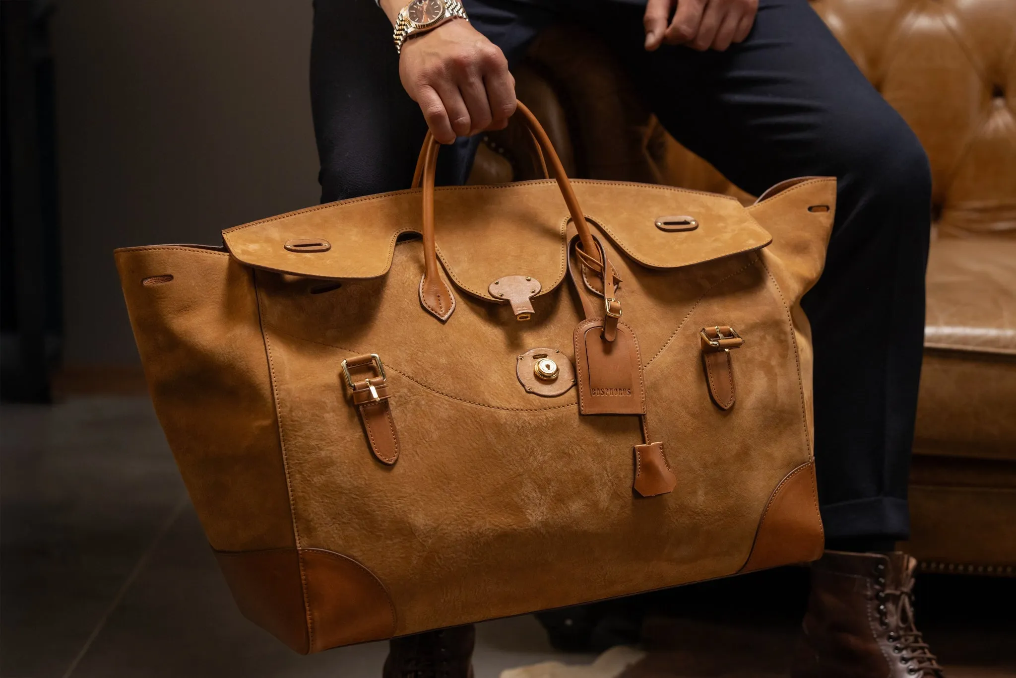 Duffle Bag - Nubuck Camel