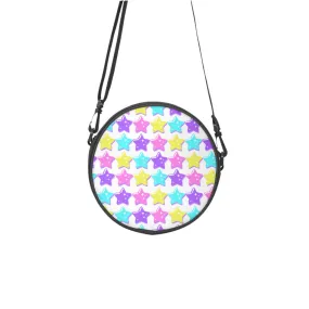 Electric Star Wave White Circle Crossbody Bag