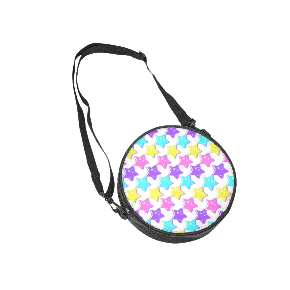 Electric Star Wave White Circle Crossbody Bag