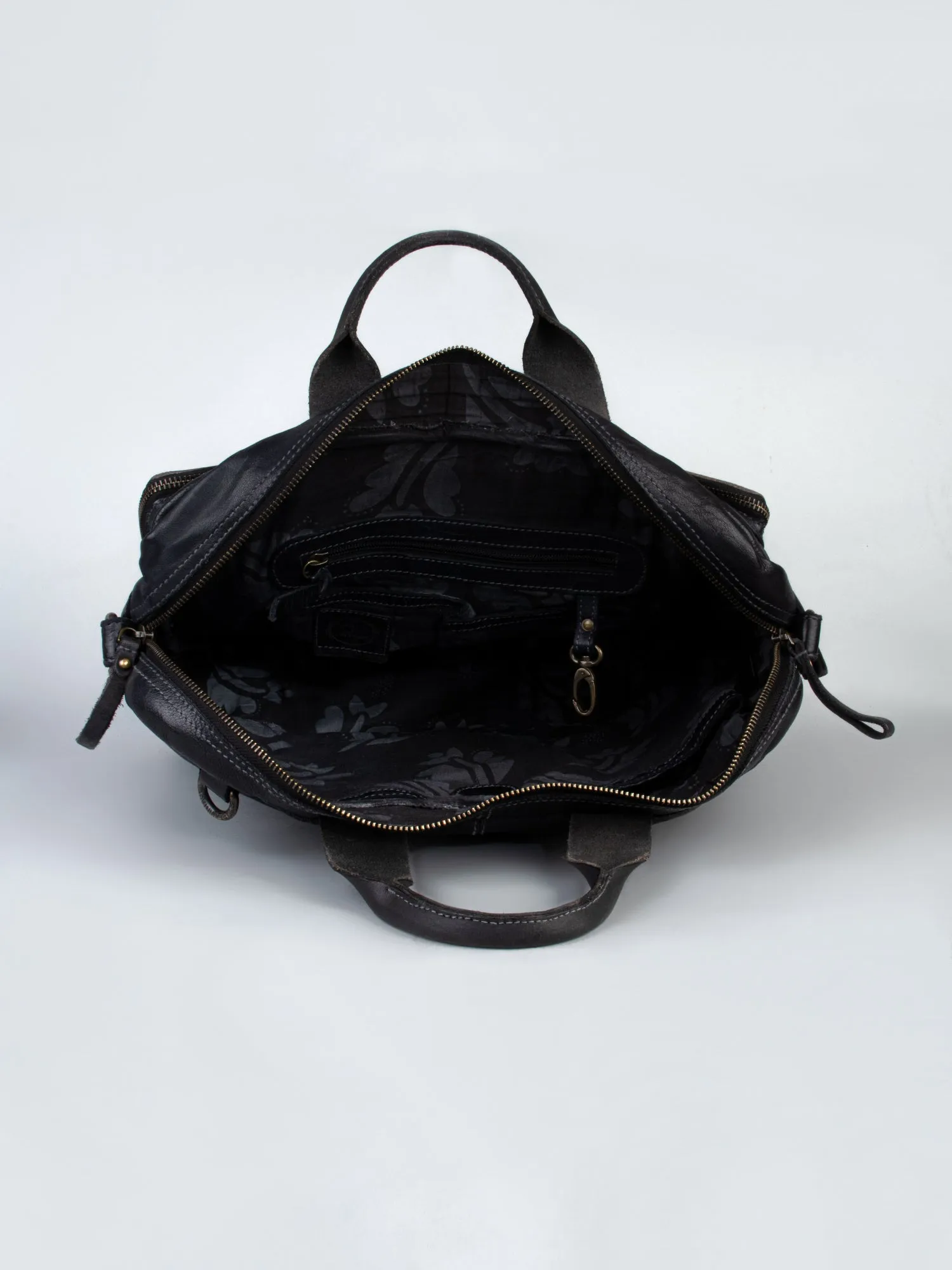 Enfield: Black Vintage Leather Men's Laptop Bag