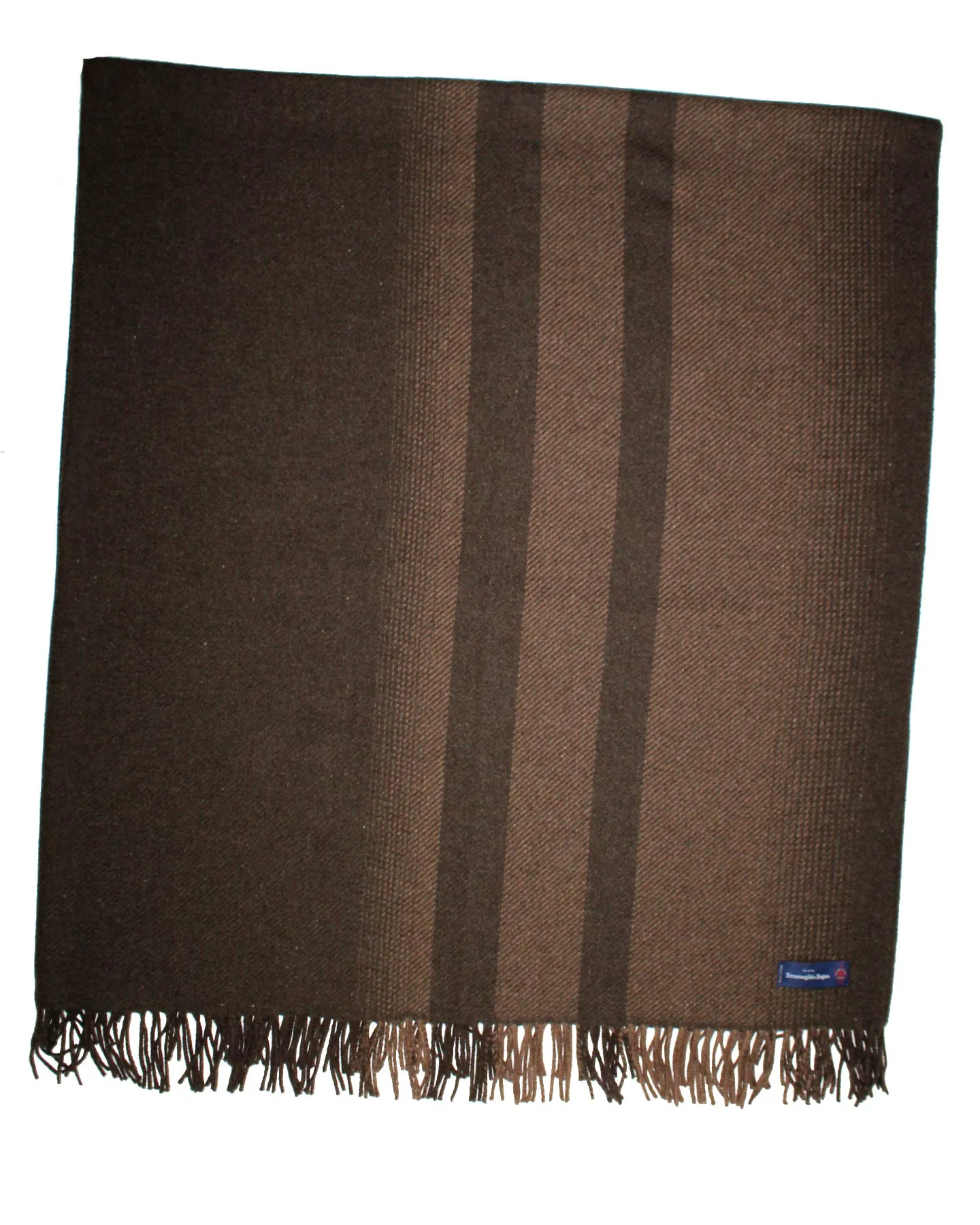 Ermenegildo Zegna Throw Blanket Brown Stripe Design