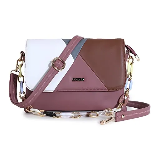 EXOTIC Color block Sling Bag for Girls/Women (Peach)