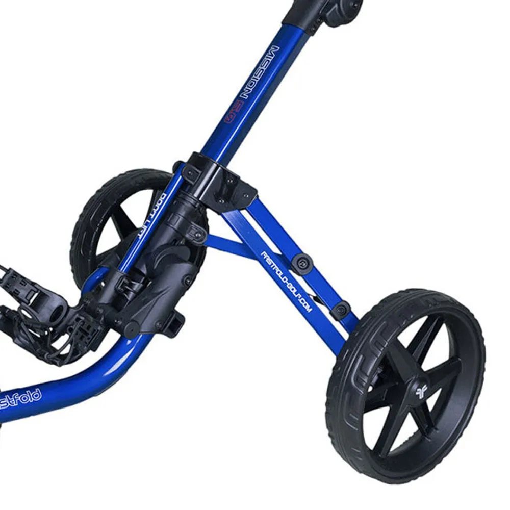 Fastfold Mission 5.0 3-Wheel Push Trolley - Shiny Blue/Black