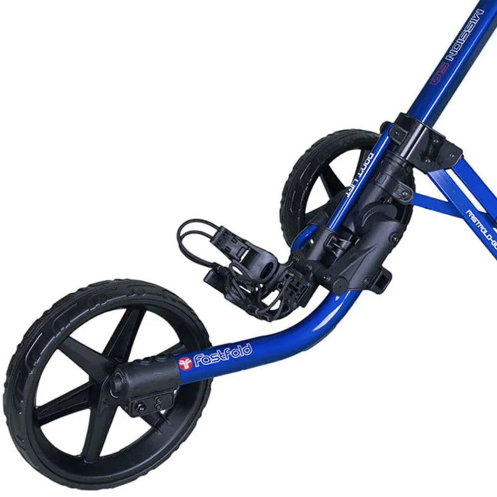 Fastfold Mission 5.0 3-Wheel Push Trolley - Shiny Blue/Black