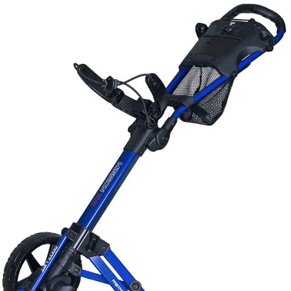 Fastfold Mission 5.0 3-Wheel Push Trolley - Shiny Blue/Black