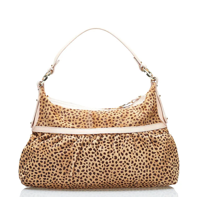 Fendi Leopard Leather Shoulder Bag - '10s