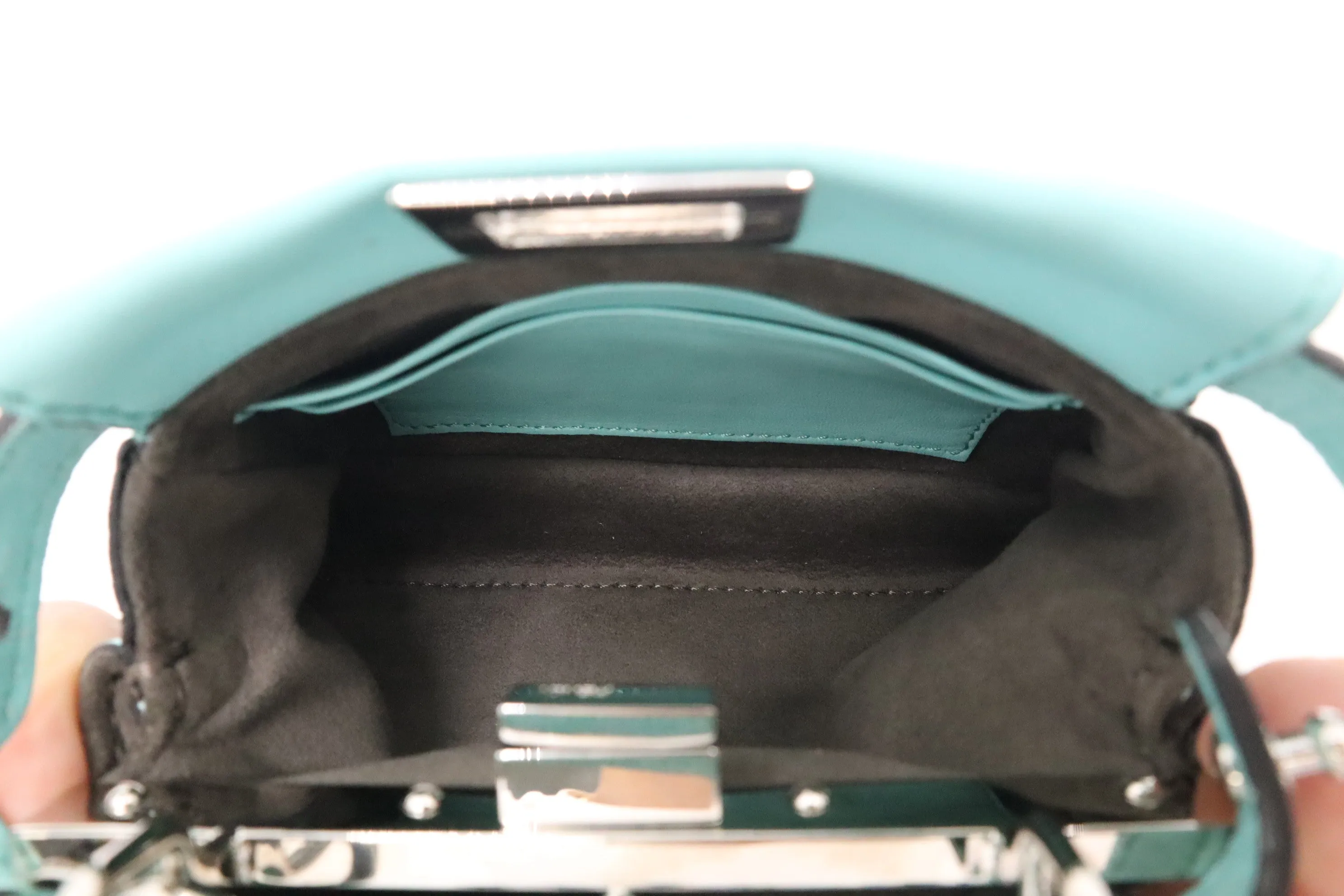 Fendi Mini Peakaboo in Turquoise Leather