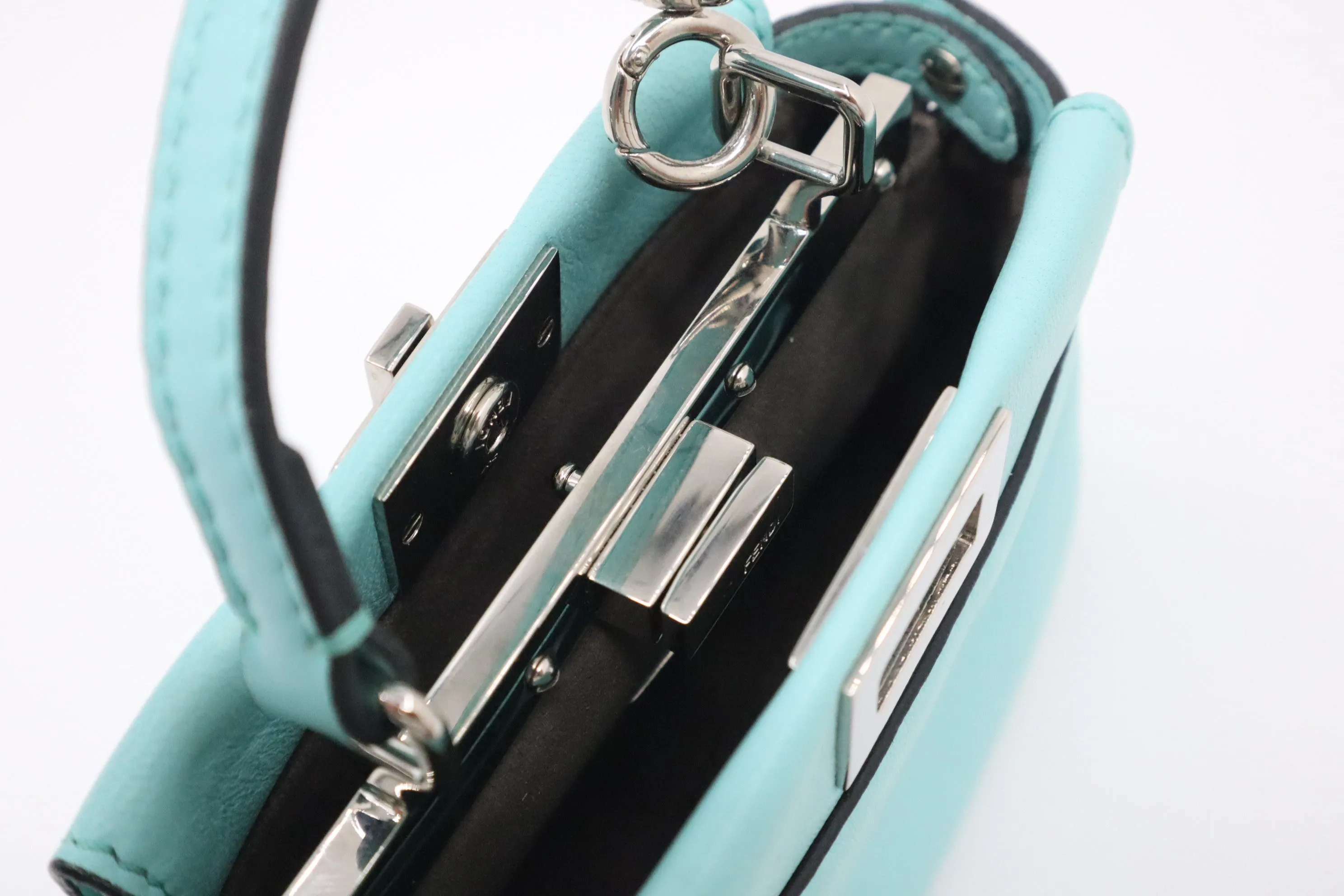 Fendi Mini Peakaboo in Turquoise Leather