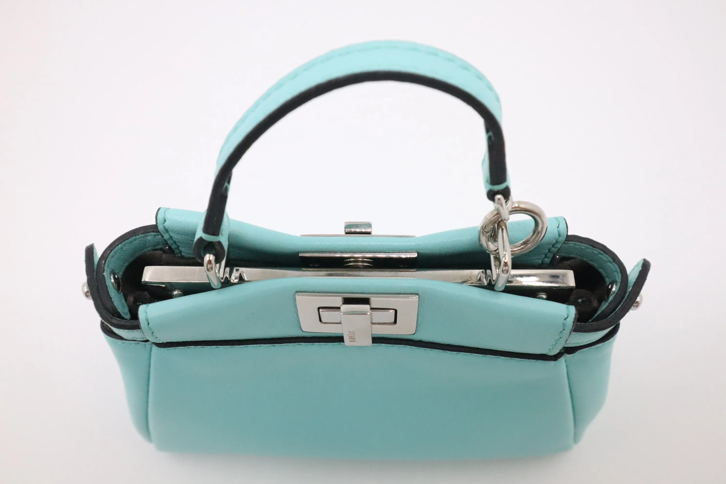 Fendi Mini Peakaboo in Turquoise Leather