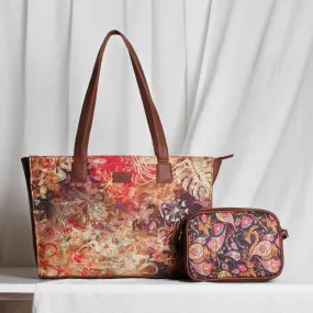 FloLov & Paisley Print - Office Tote Bag & Sling Bag Combo