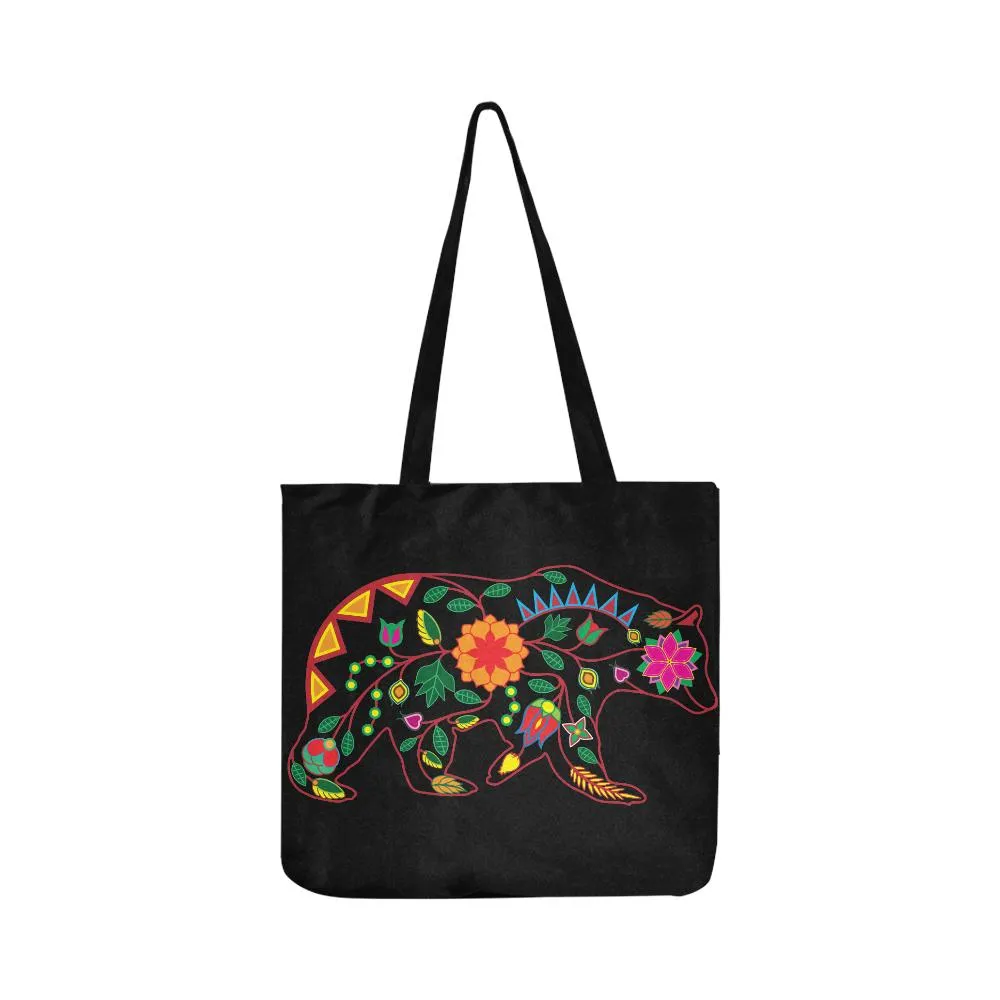 Floral Bear Reusable Shopping Bag (Two sides)