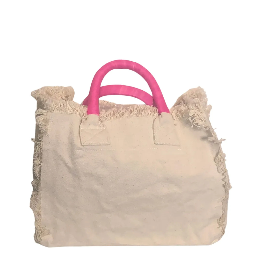 Fringe Butterflies Tote - Cream