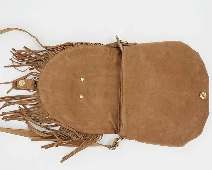 Fringed Messenger Bag Faux Suede Fringe Crossbody Bag