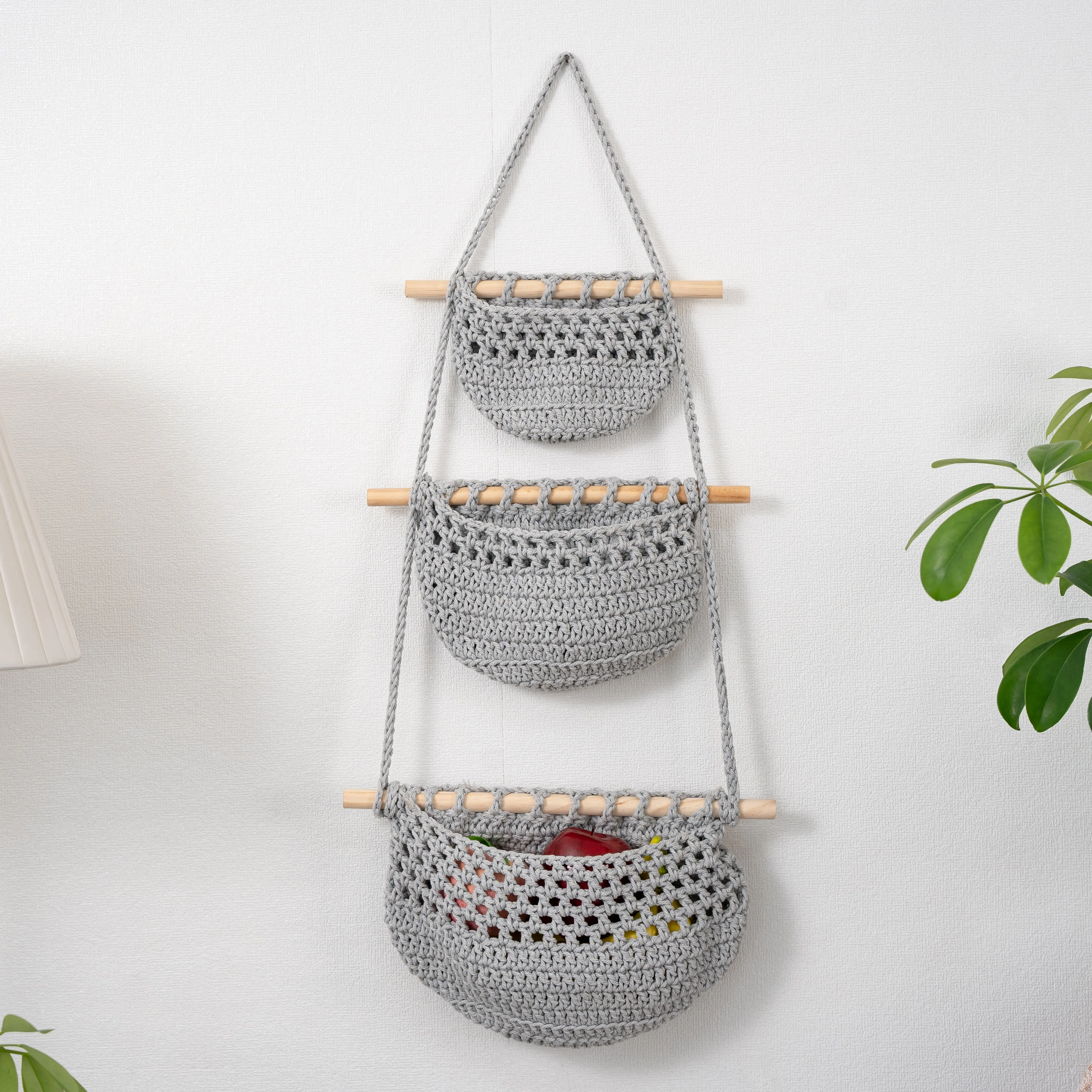 Fruits, Vegetable, Storage Organize Bag Macrame Wall Hanging