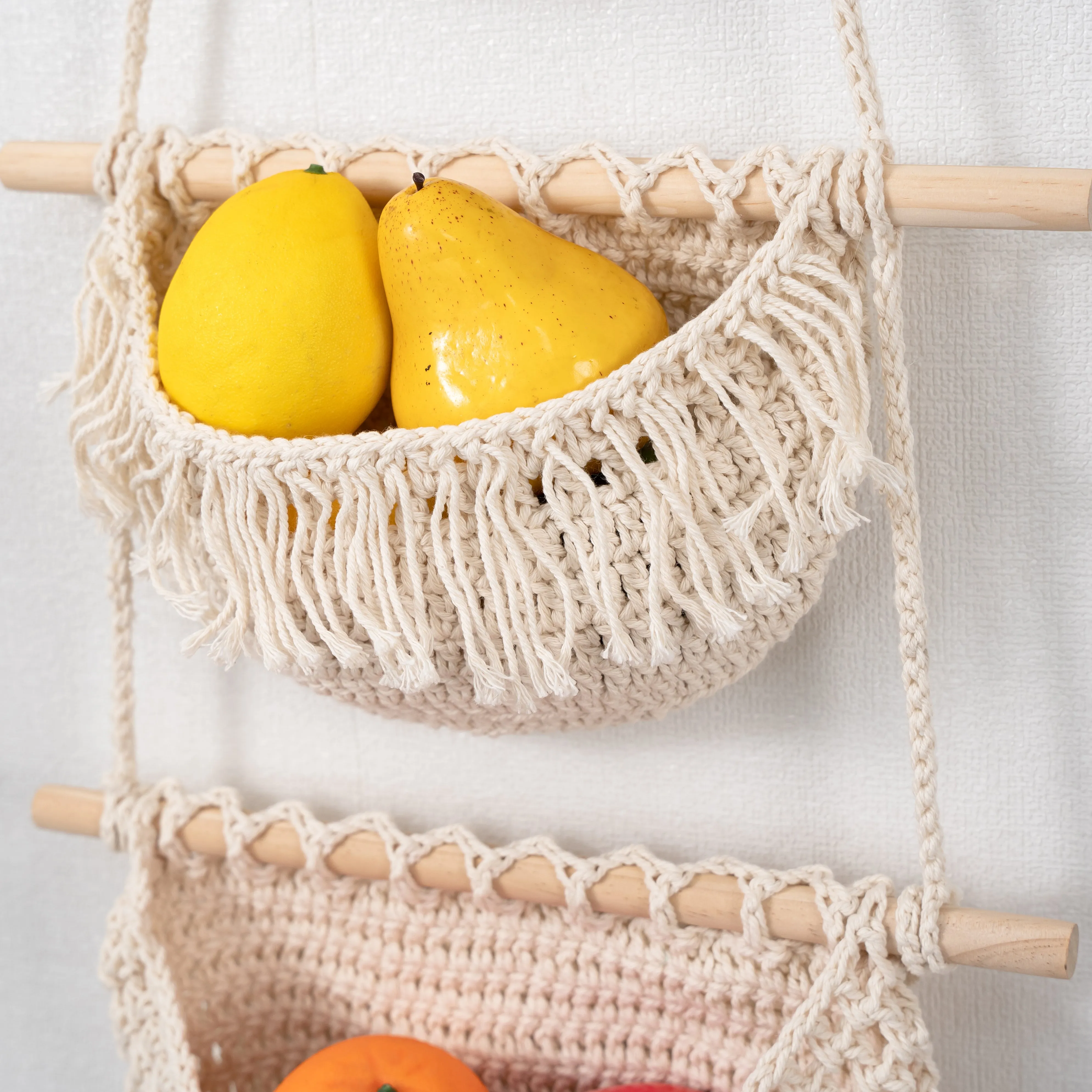 Fruits, Vegetable, Storage Organize Bag Macrame Wall Hanging