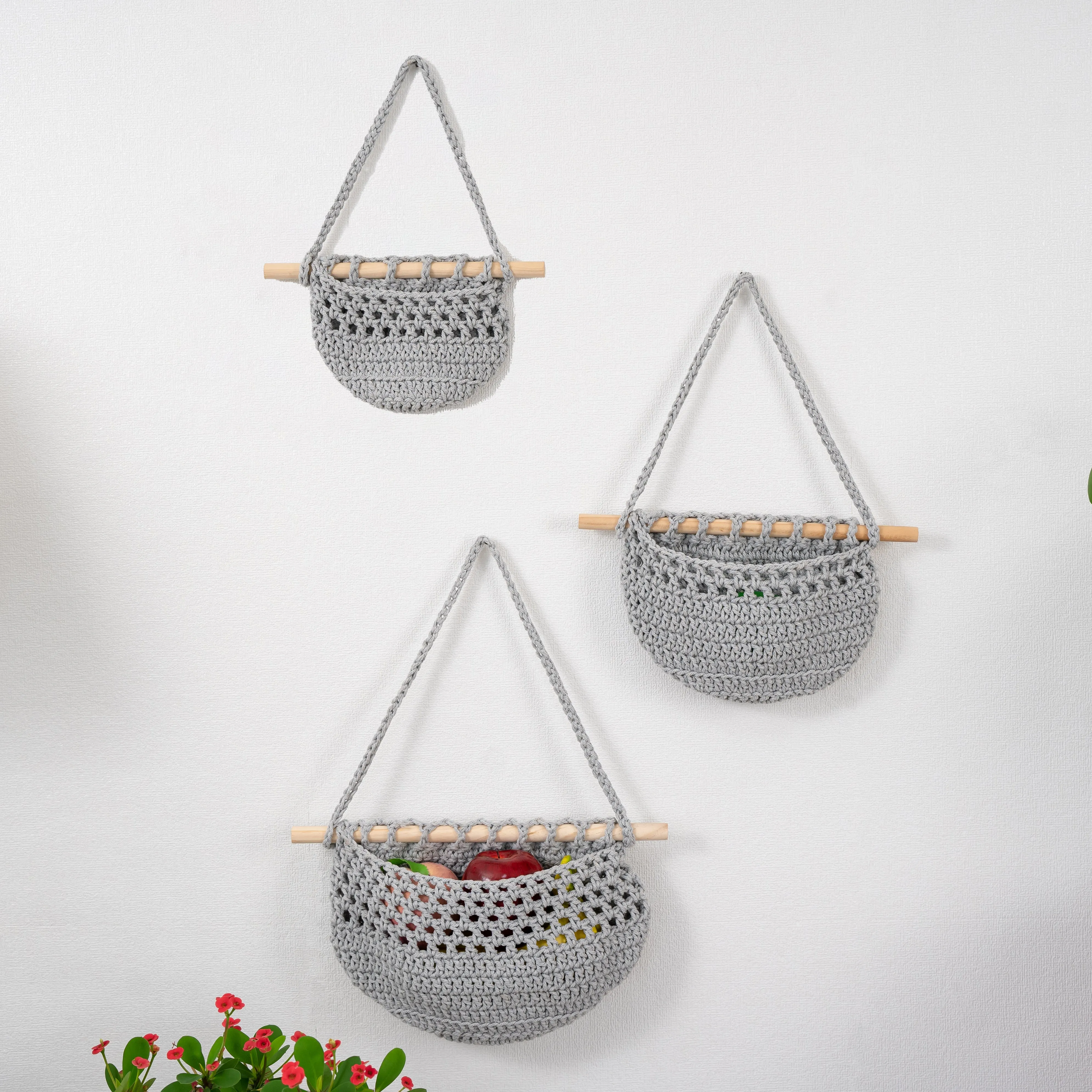 Fruits, Vegetable, Storage Organize Bag Macrame Wall Hanging