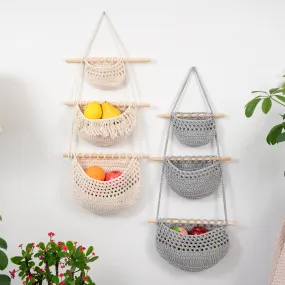 Fruits, Vegetable, Storage Organize Bag Macrame Wall Hanging