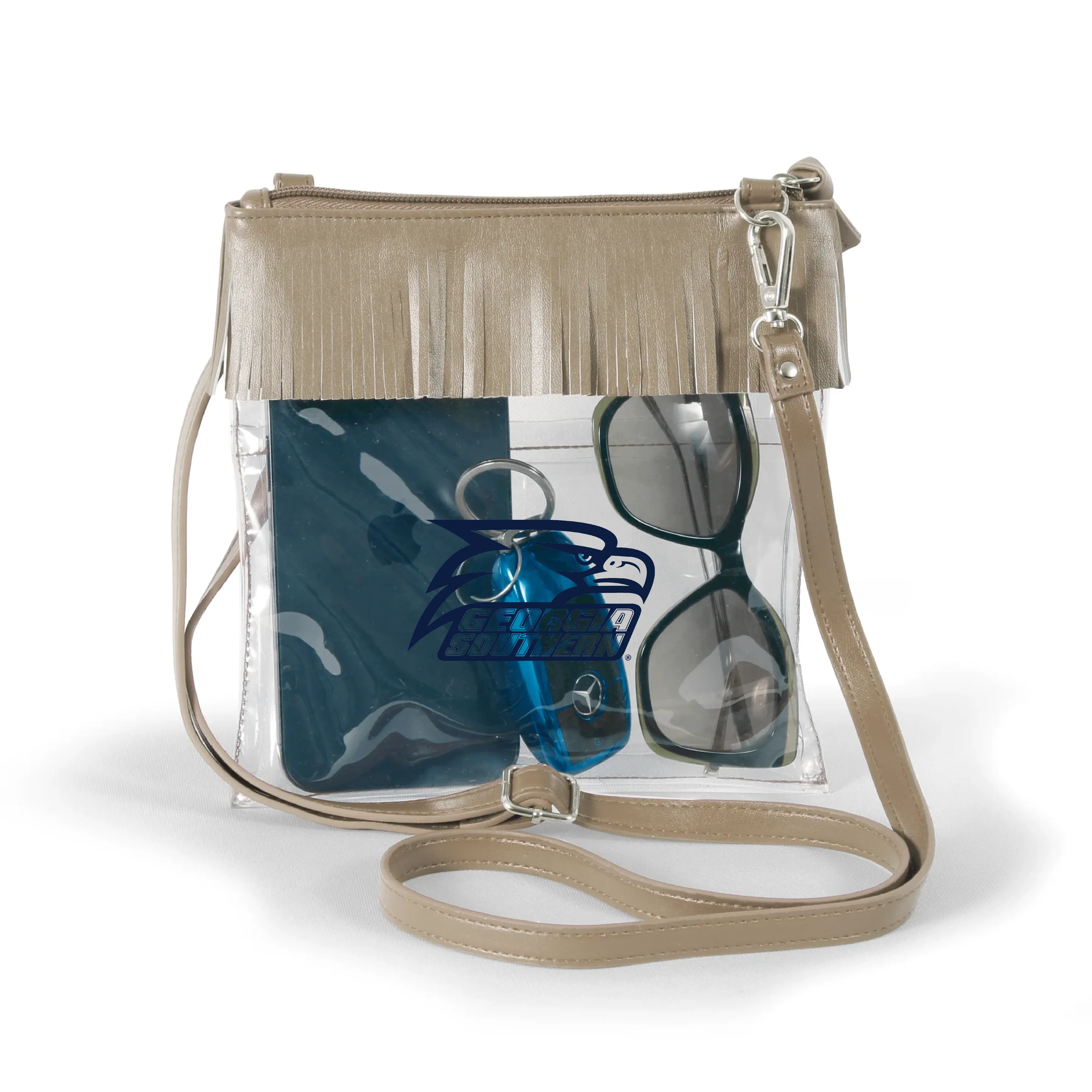 GAMEDAY FRINGE CROSSBODY CLEAR BAG - GOLD