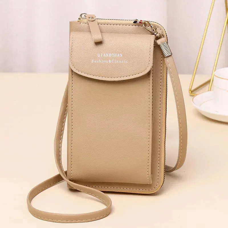 Girl Women Wallet Shoulder Mini Leather Bags Straps Mobile Phone Big Card Holders Wallet Handbag Money Pockets Girls Small Bags