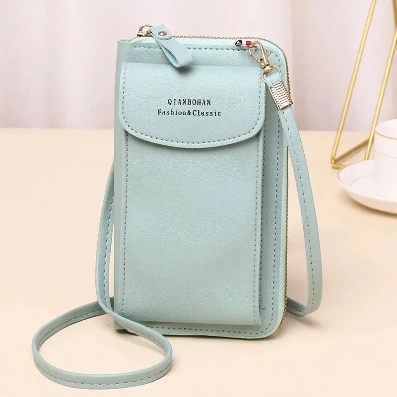 Girl Women Wallet Shoulder Mini Leather Bags Straps Mobile Phone Big Card Holders Wallet Handbag Money Pockets Girls Small Bags