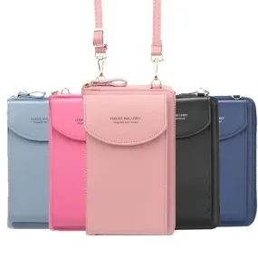 Girl Women Wallet Shoulder Mini Leather Bags Straps Mobile Phone Big Card Holders Wallet Handbag Money Pockets Girls Small Bags