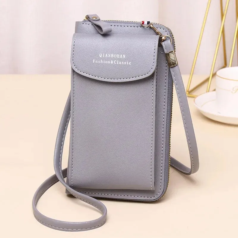 Girl Women Wallet Shoulder Mini Leather Bags Straps Mobile Phone Big Card Holders Wallet Handbag Money Pockets Girls Small Bags