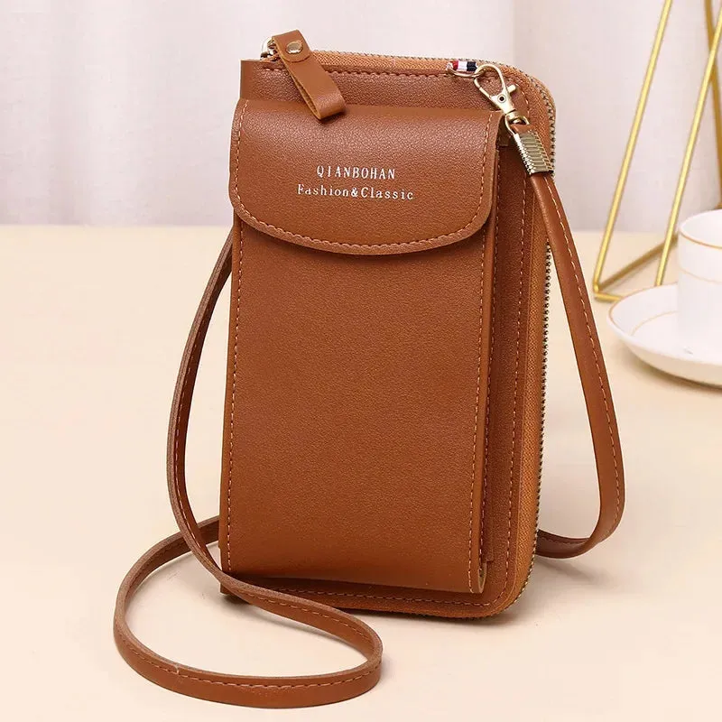 Girl Women Wallet Shoulder Mini Leather Bags Straps Mobile Phone Big Card Holders Wallet Handbag Money Pockets Girls Small Bags