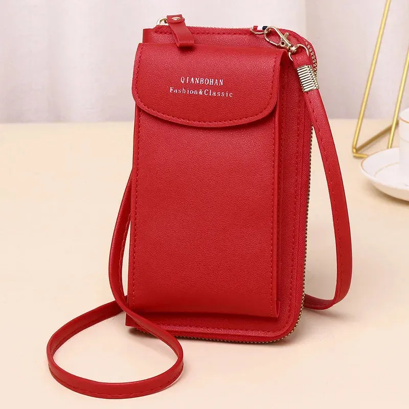 Girl Women Wallet Shoulder Mini Leather Bags Straps Mobile Phone Big Card Holders Wallet Handbag Money Pockets Girls Small Bags