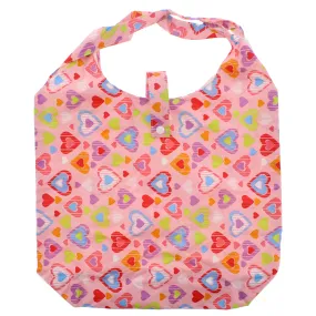 Heavy Duty Bright Hearts Shopping Bag in Pocket Pouch