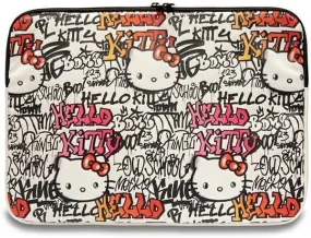 Hello Kitty Zip PU Tags Graffiti Sleeve for 14" Laptop Beige - HKCSZPDGPTE