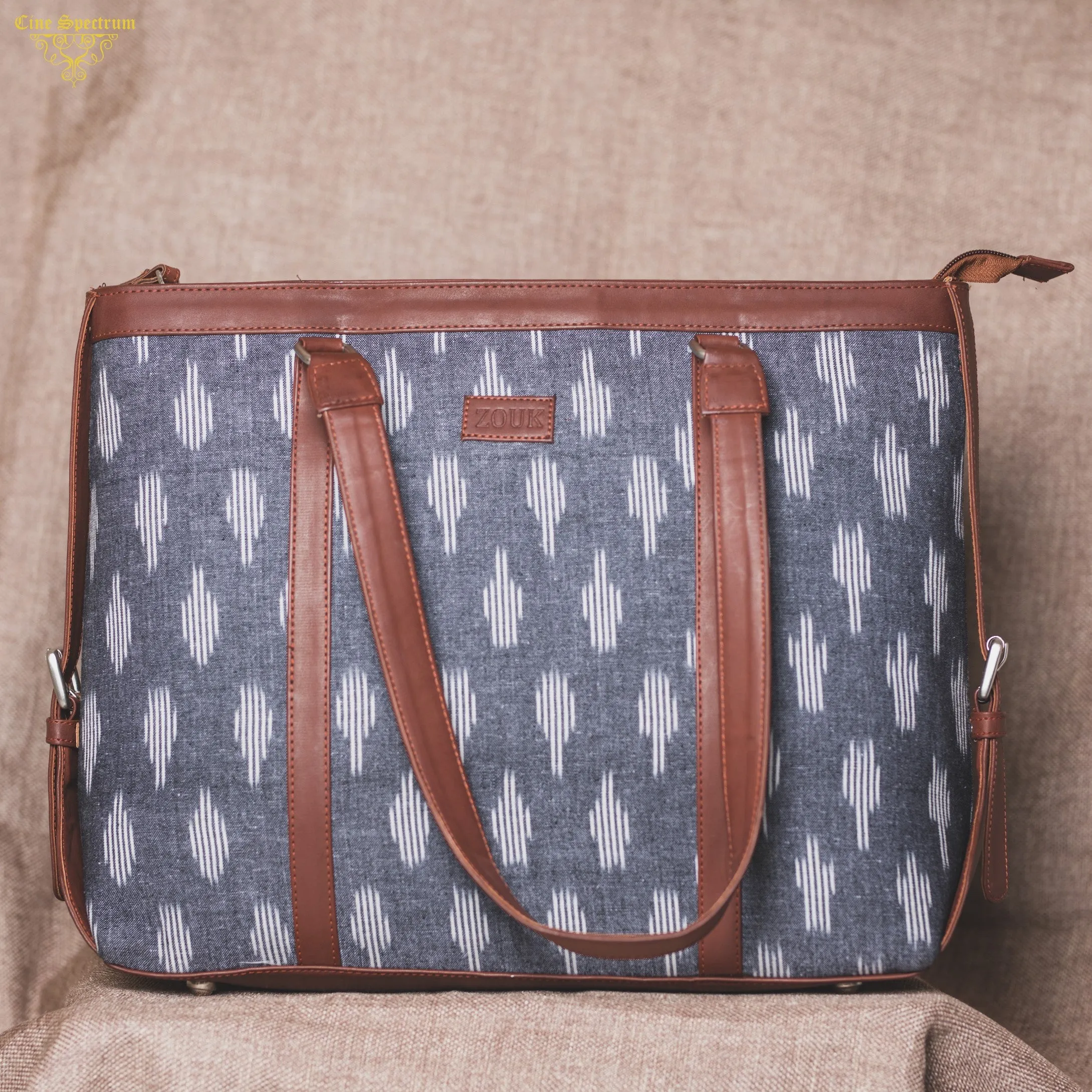 Ikat Striped Grey Women's Office Bag