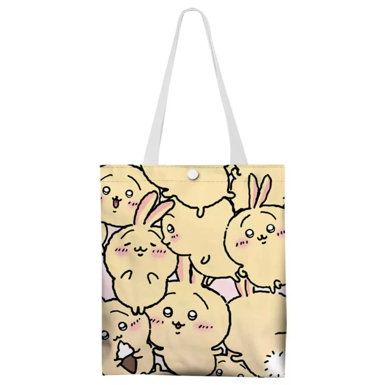 Japanese Cartoon Chiikawa Canvas Tote Bag | ChiiKawa Hachiware Usagi - Shopping Shoulder Tote Bag