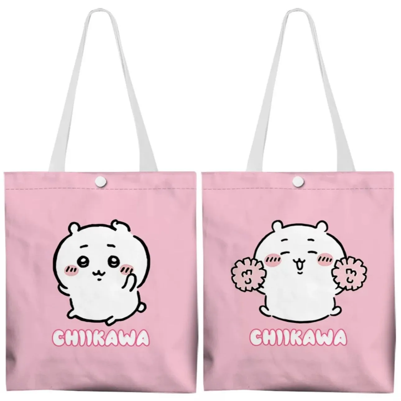 Japanese Cartoon Chiikawa Canvas Tote Bag | ChiiKawa Hachiware Usagi - Shopping Shoulder Tote Bag