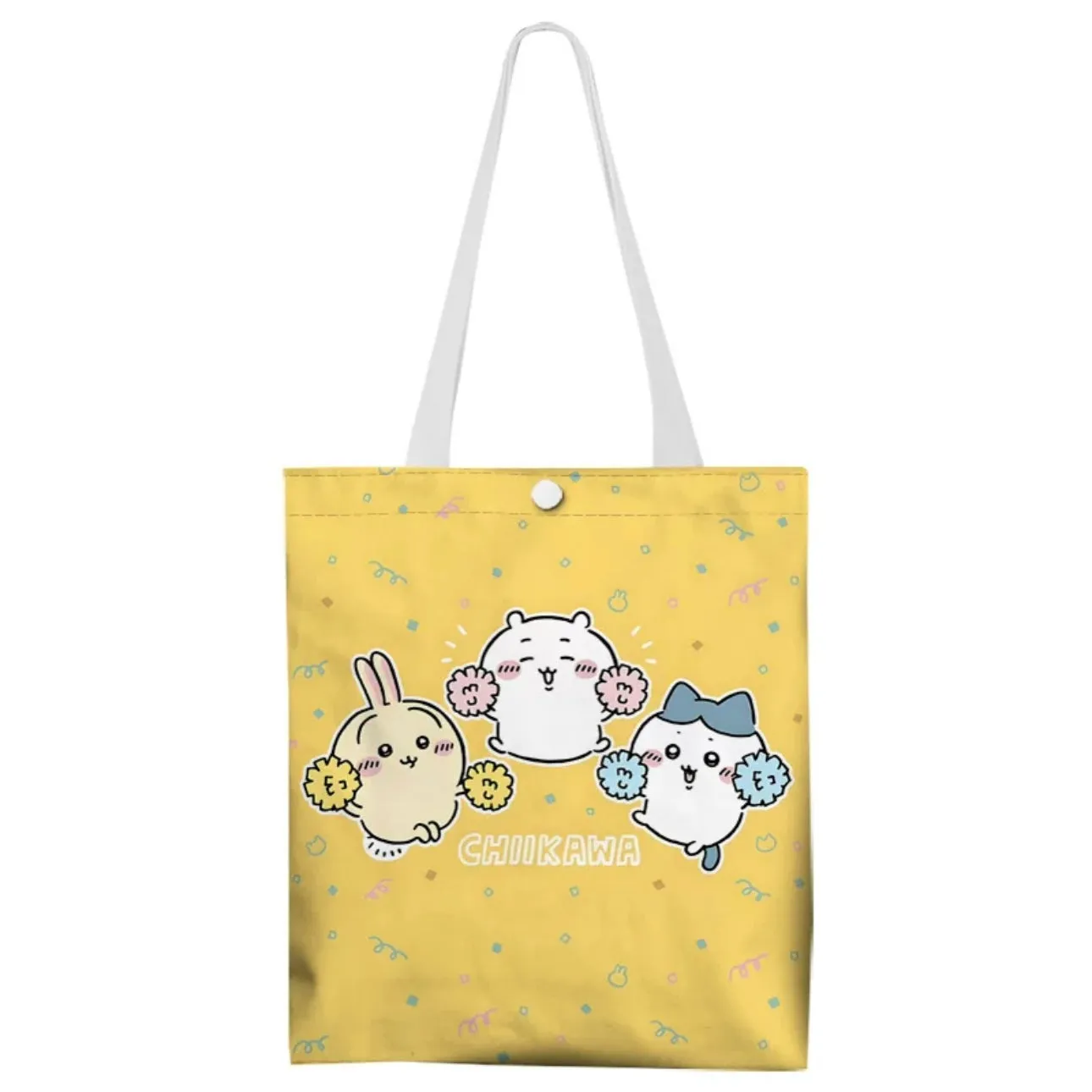 Japanese Cartoon Chiikawa Canvas Tote Bag | ChiiKawa Hachiware Usagi - Shopping Shoulder Tote Bag