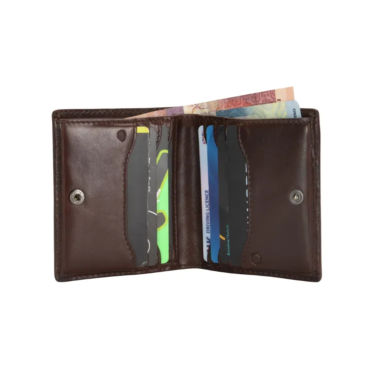 Jekyll & Hide Slim Bifold Card Holder With Coin - Mocha