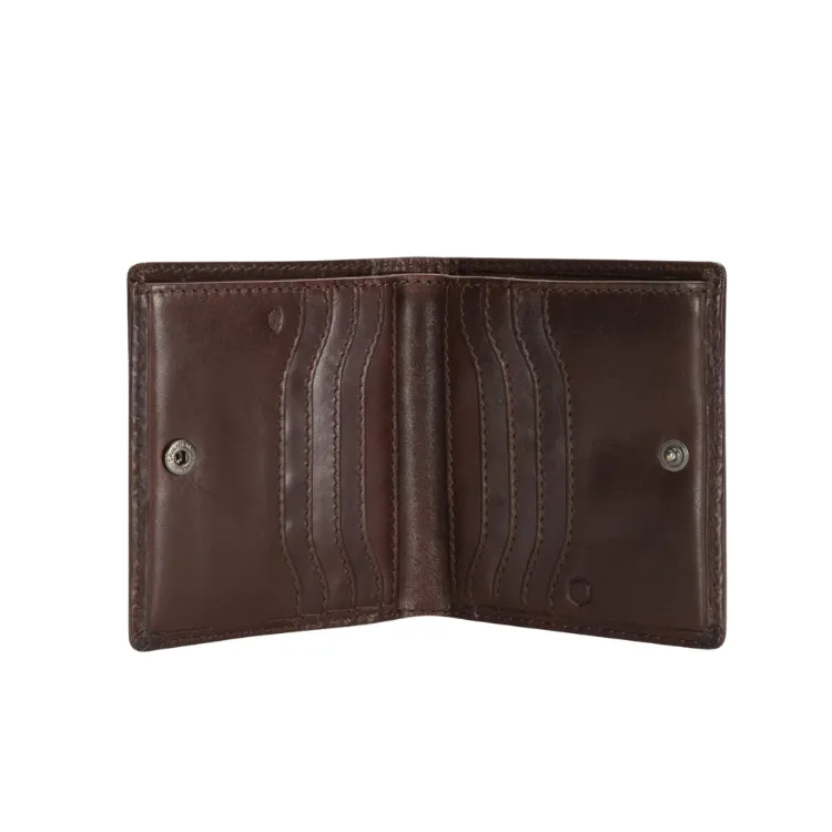 Jekyll & Hide Slim Bifold Card Holder With Coin - Mocha