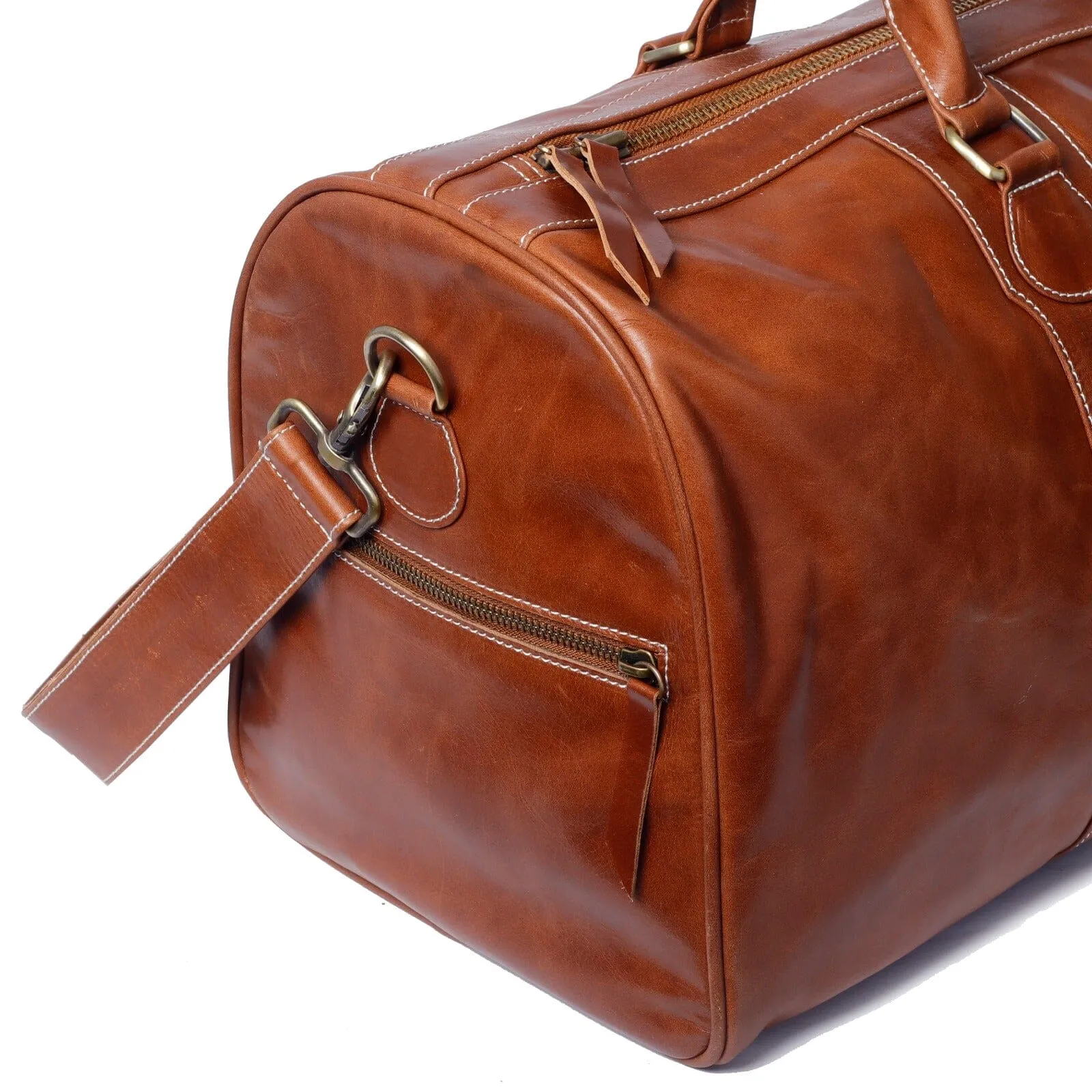 Jet Away Leather Travel Bag