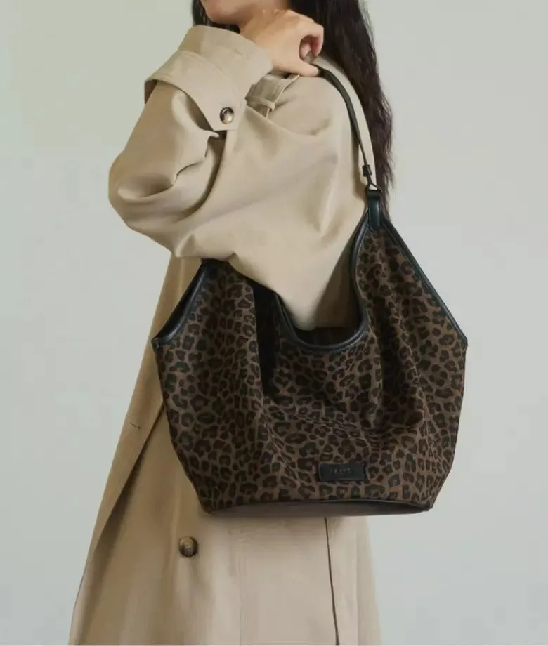 KAIA leopard print tote bag