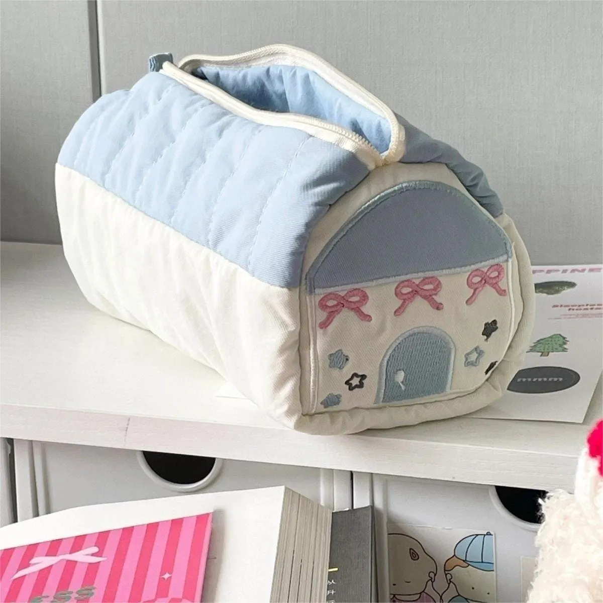 Kawaii House Embroidered Storage Bag