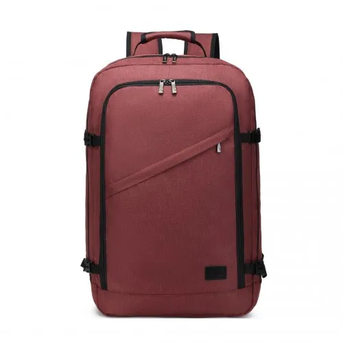 Kono Lightweight Cabin Bag Travel Business Backpack - Burgundy | 15.6" Laptop Compatible, Waterproof, Airline Approved