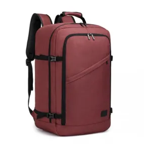 Kono Lightweight Cabin Bag Travel Business Backpack - Burgundy | 15.6" Laptop Compatible, Waterproof, Airline Approved