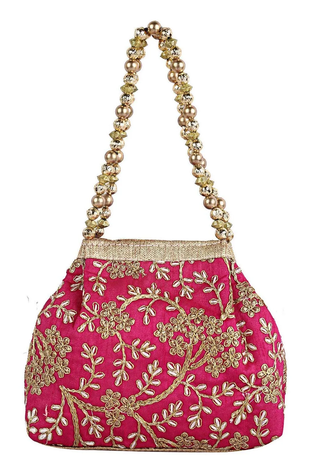 Kuber Industries 2 Pieces Polyester Embroidered Woman Potli Bag, Pink - CTKTC31393