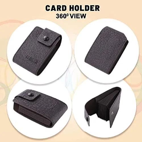 Kuber Industries Card Holder Wallet for Men Women|Debit Credit Card Holder|Wallet for Id, Visiting Card, Buisness Card|Button Closure|Brown (Pack of 3)